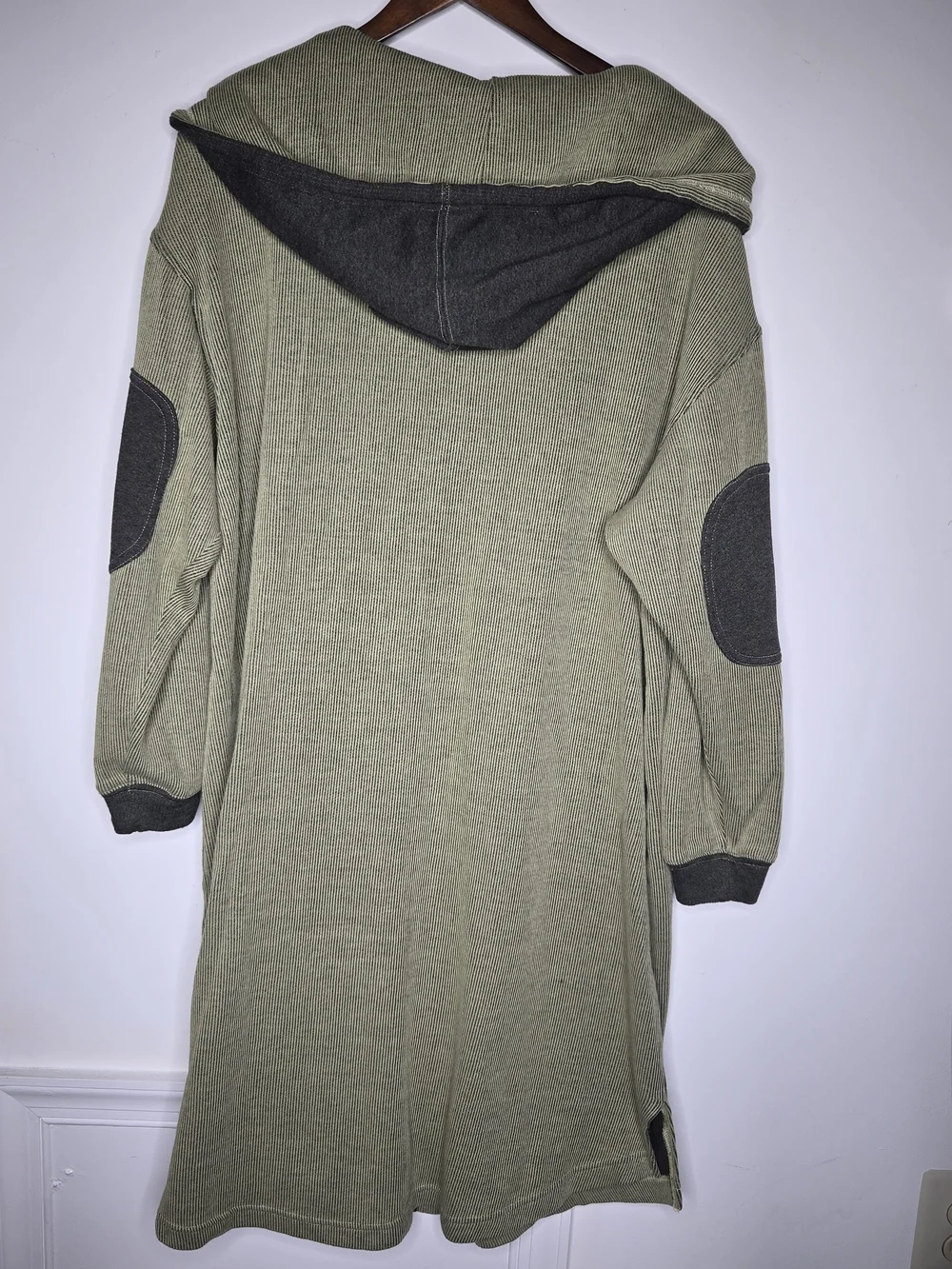 NWT Free People Tomorrows Sweatshirt Cardigan Green Ribbed Longline Jacket XS